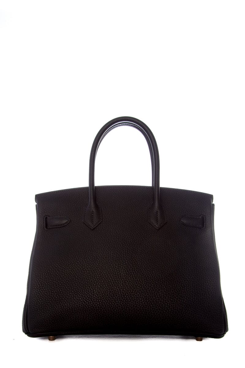 HermÃƒÆ’Ã‚Â¨s Noir  togo Birkin 30 RGHW Handbag