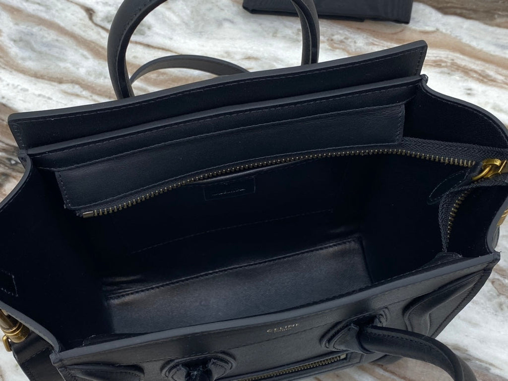 GLAMI Nano LuGucciage Bag In Drummed Black For Women 8in/20cm 189243DRU.38NO