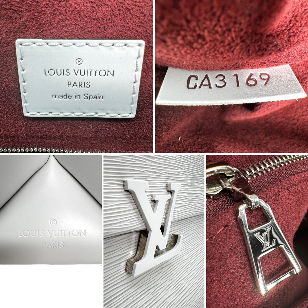 Louis Vuitton White Epi Grenelle MM Handbag