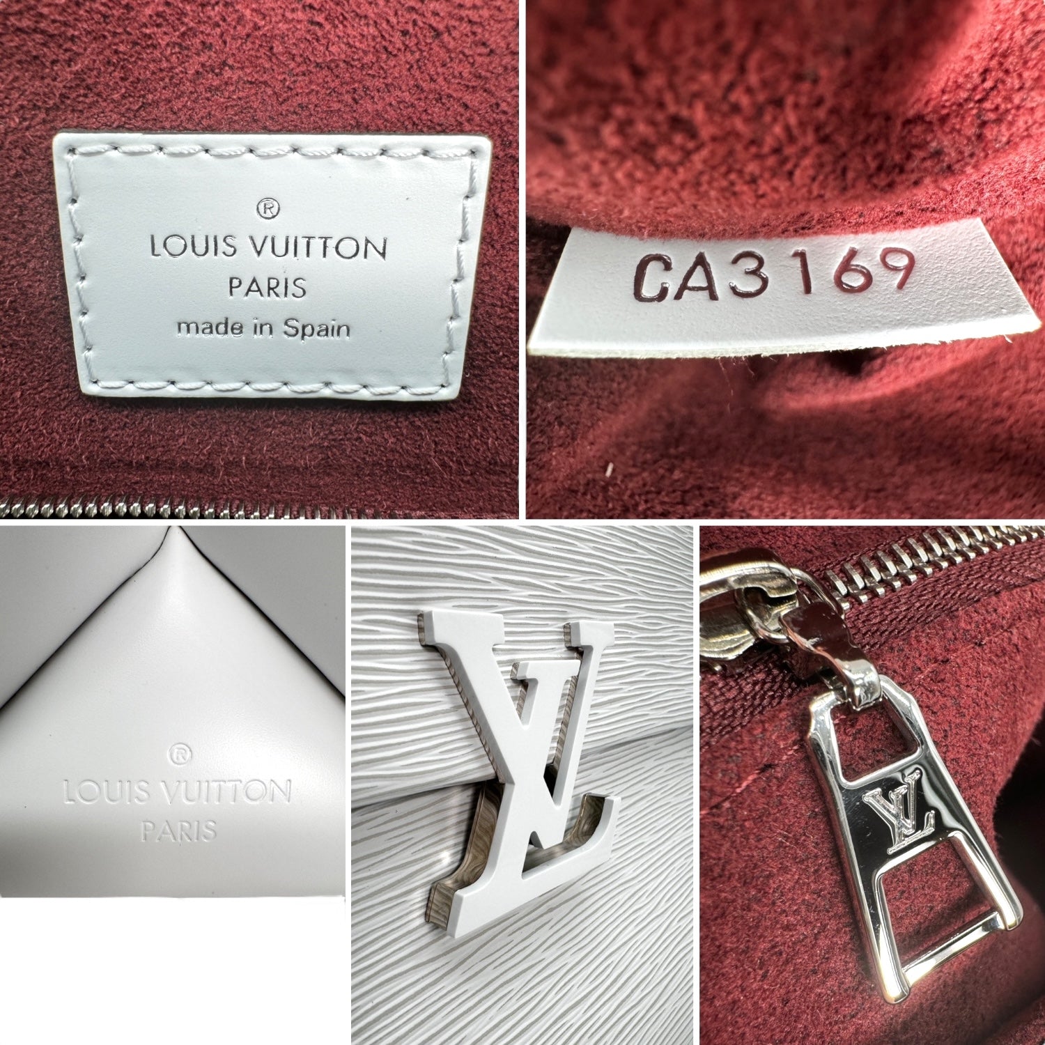 Louis Vuitton White Epi Grenelle MM Handbag