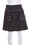 Chanel FW '06  Black & Brown Tweed Mini Skirt SZ 36