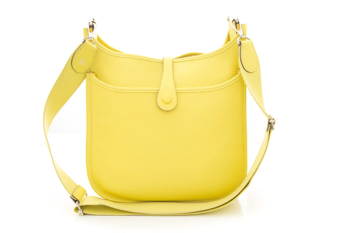HermÃƒÆ’Ã‚Â¨s Yellow Evelyne Handbag PM with Clemence Leather