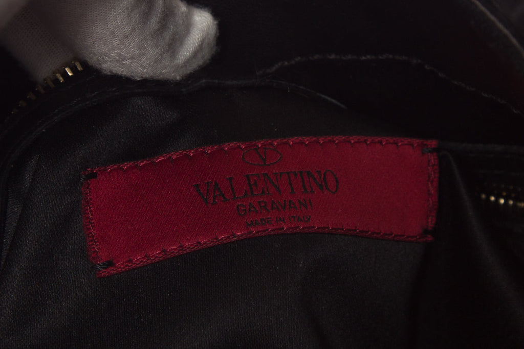 Valentino Garavani Small Rosier Black Tote