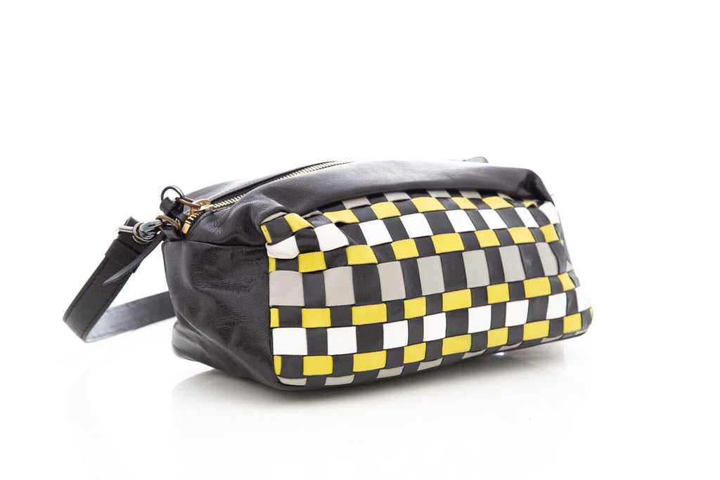 Miu Miu Black & Multi Checked Leather Cross-Body