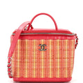CHANEL Take Away Vanity Case Rattan and Calfskin Medium