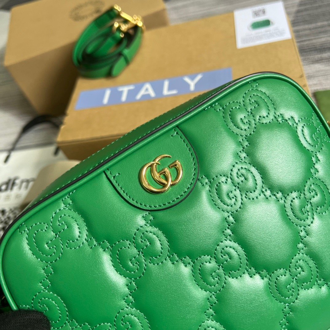 gg Matelasse Shoulder Bag Green For Women, Women’s Bags 8.5in/22cm gg 702234 UM8HG 3389