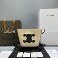 GLAMI Small Bucket Cuir Triomphe In Textile Beige/Black For Women 9in/22cm