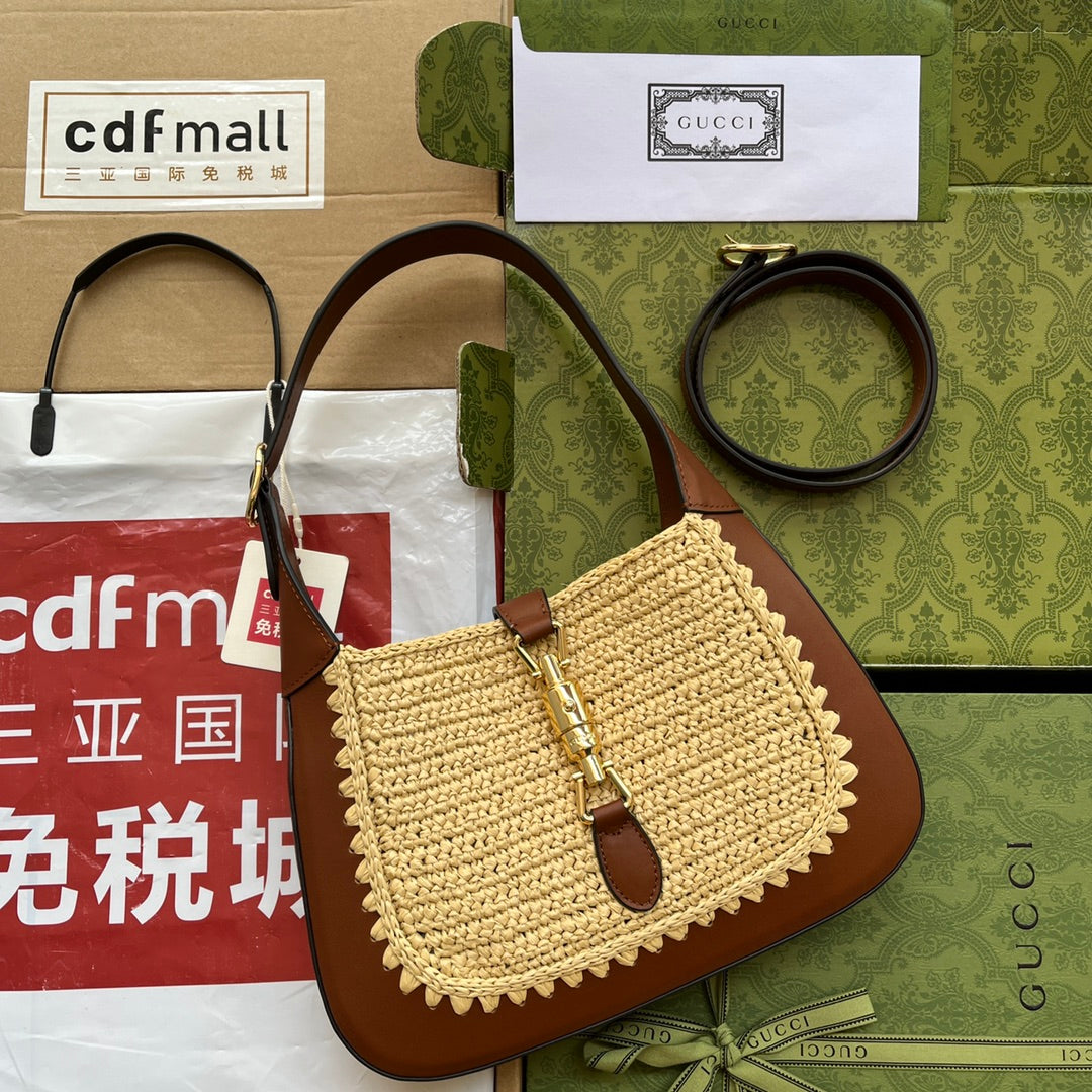 gg Jackie 1961 Small Bag Beige And Brown For Women, Women’s Bags 10.8in/27.5cm gg‎ ‎‎