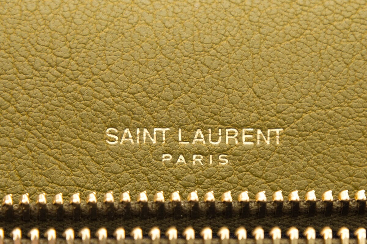 Saint Laurent Green College Chain Quilted Handbag