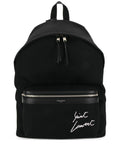 Saint Laurent Men Embroidered City Backpack In Canvas
