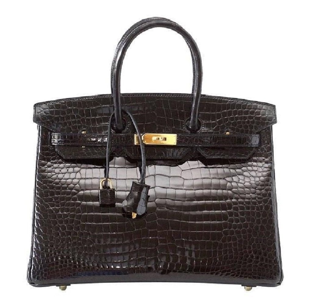 HermÃƒÆ’Ã‚Â¨s Birkin 35 Porosus Crocodile Noir GHW Bag