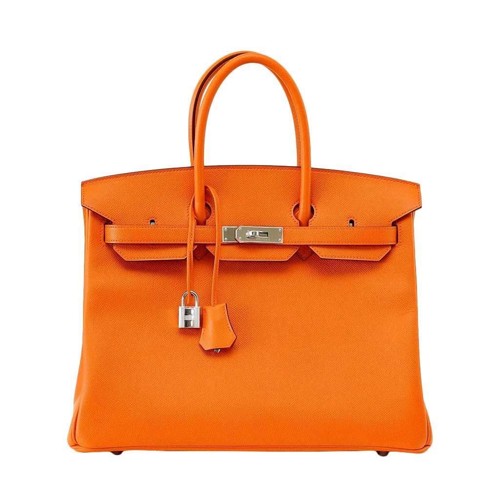 HermÃƒÆ’Ã‚Â¨s Birkin 35 H Orange Bag Epsom PHW