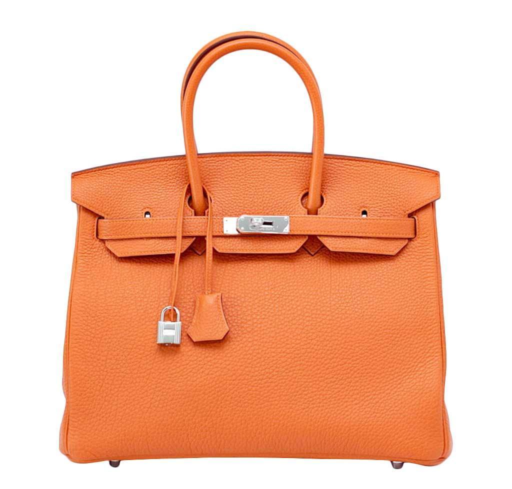 HermÃƒÆ’Ã‚Â¨s Birkin 35 H Orange Togo Bag