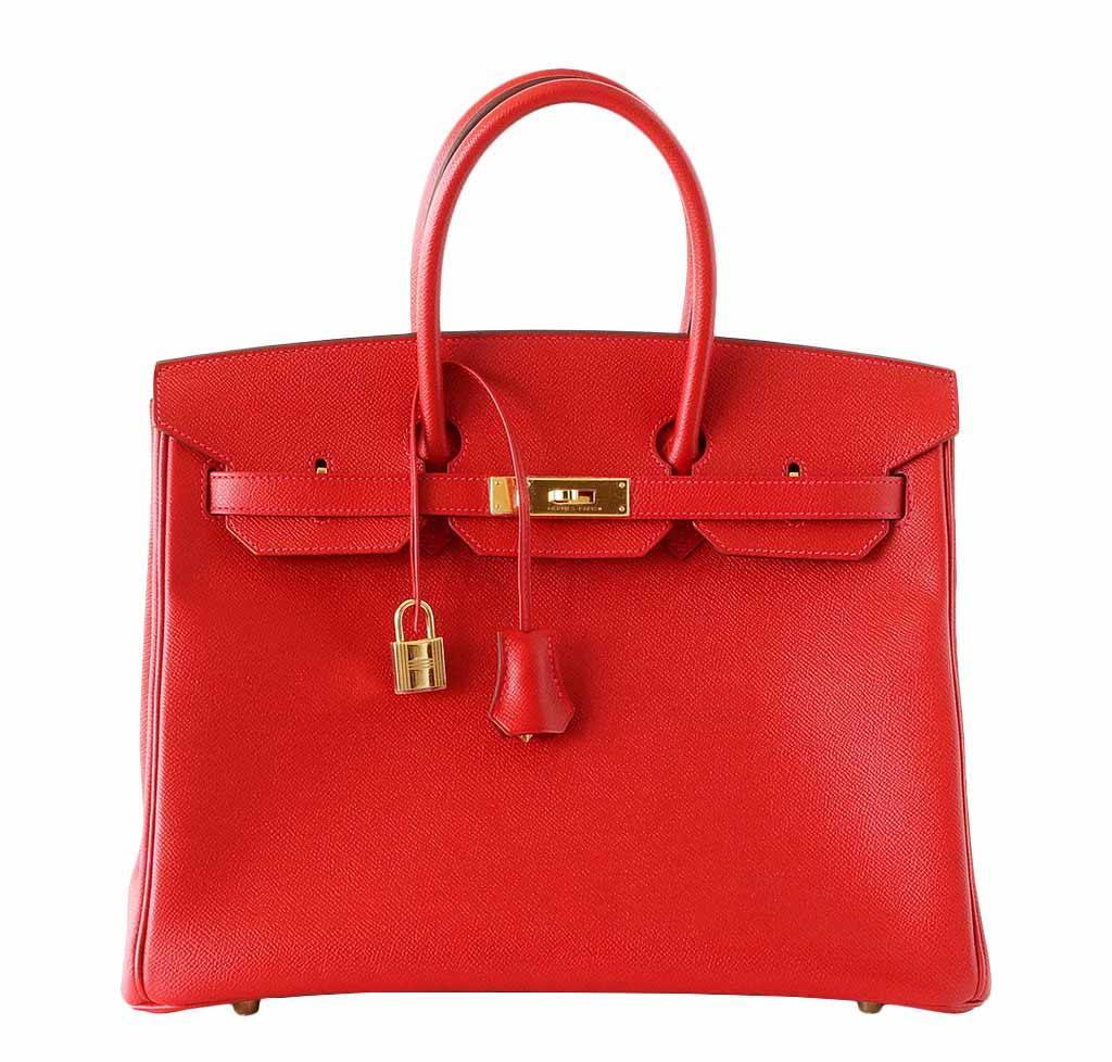 HermÃƒÆ’Ã‚Â¨s Birkin 35 Rouge Casaque Epsom Bag GHW