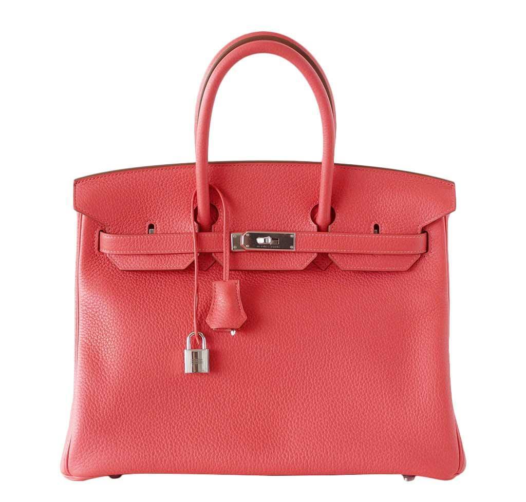 HermÃƒÆ’Ã‚Â¨s Birkin 35 Rose Jaipur Bag Clemence PHW