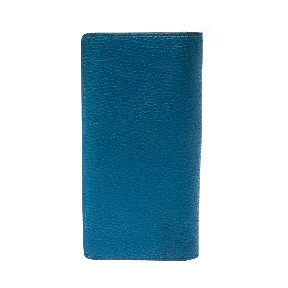 Louis Vuitton Blue Taurillon Leather Brazza Wallet..