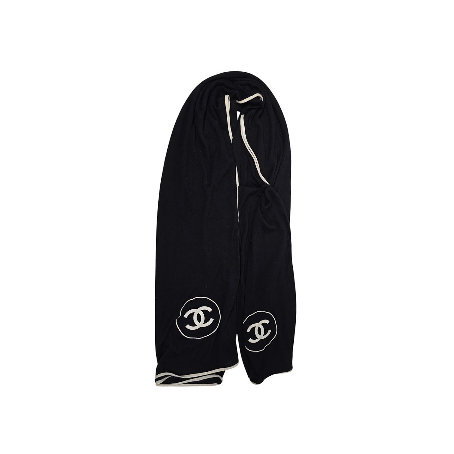 Chanel CC Logo Cashmere Silk Scarf