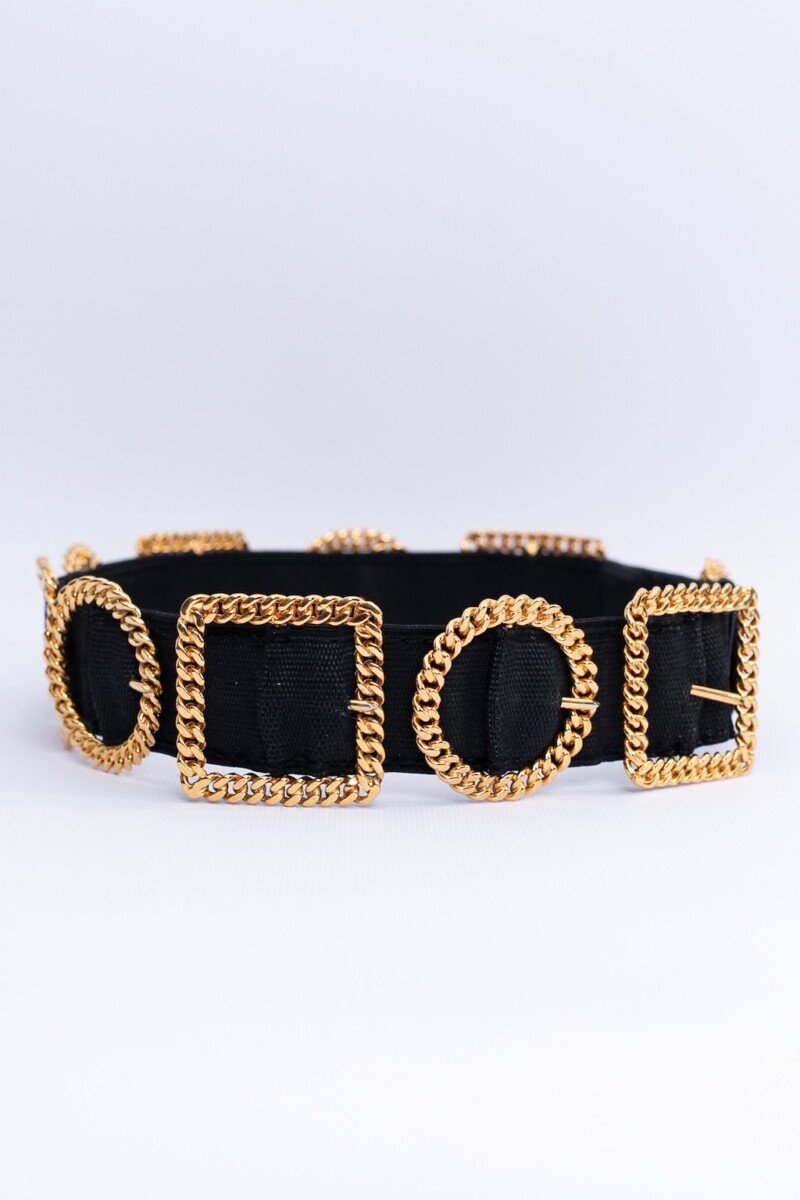 Ceinture noire et dorÃƒÆ’Ã‚Â©e Chanel