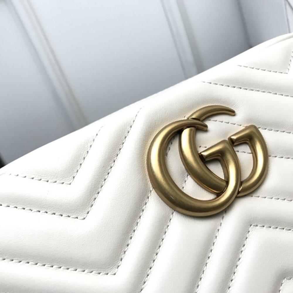 GG Marmont small matelassÃƒÆ’Ã‚Â© shoulder bag white