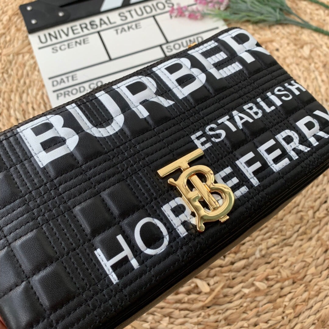 GLAMI Horseferry Print Quilted Small Lola Bag Monogram Black For Women, Bags 9in/23cm