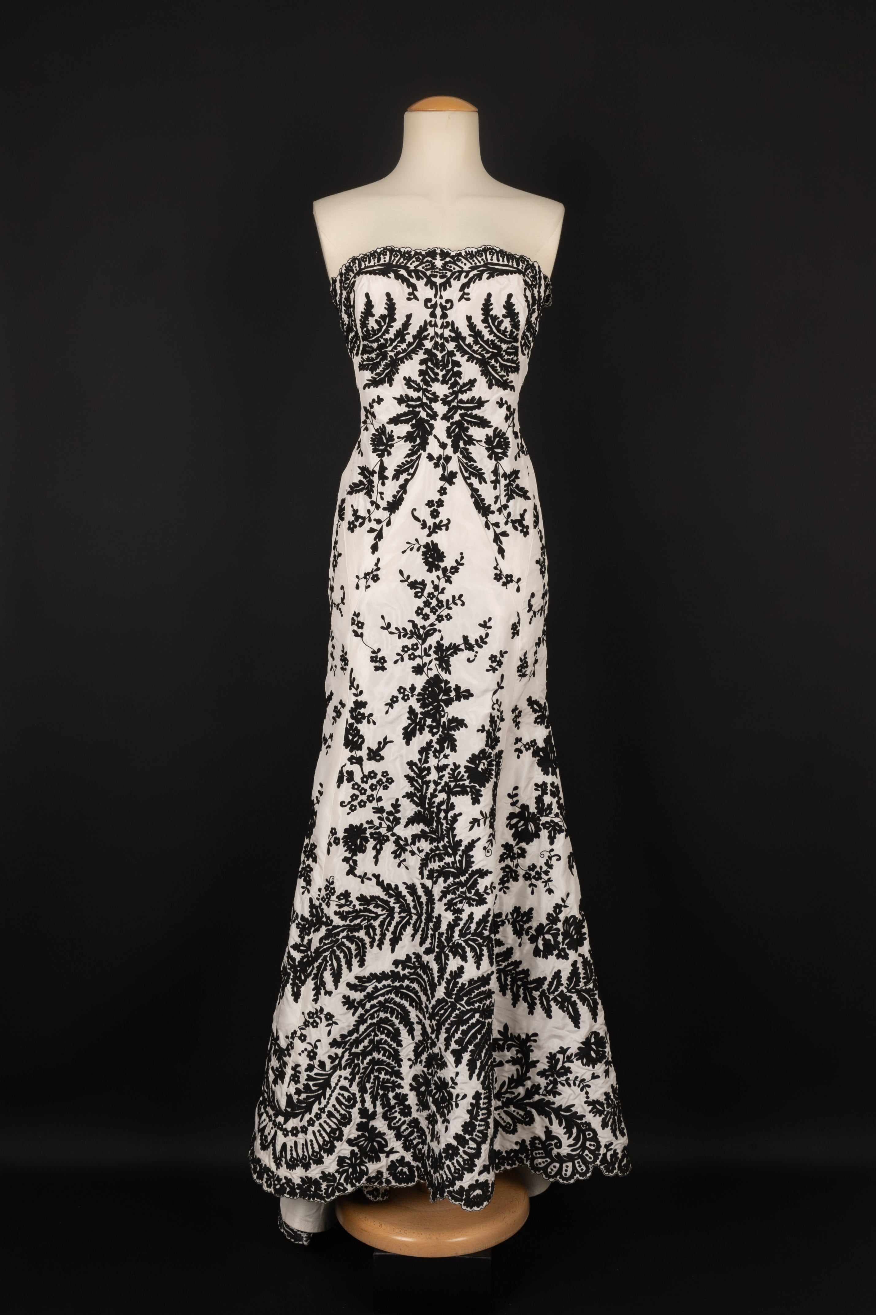 Longue robe bustier Oscar de la Renta