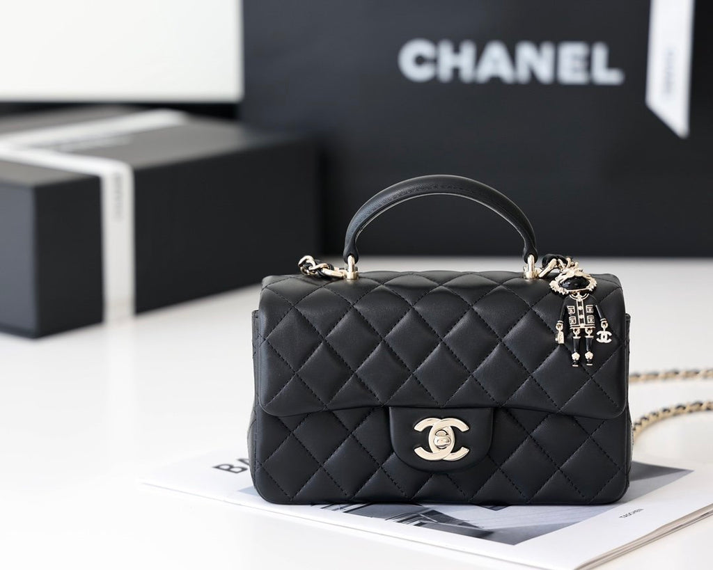 CHL Flap Bag Mini Doll Handle Bag 20cm Black