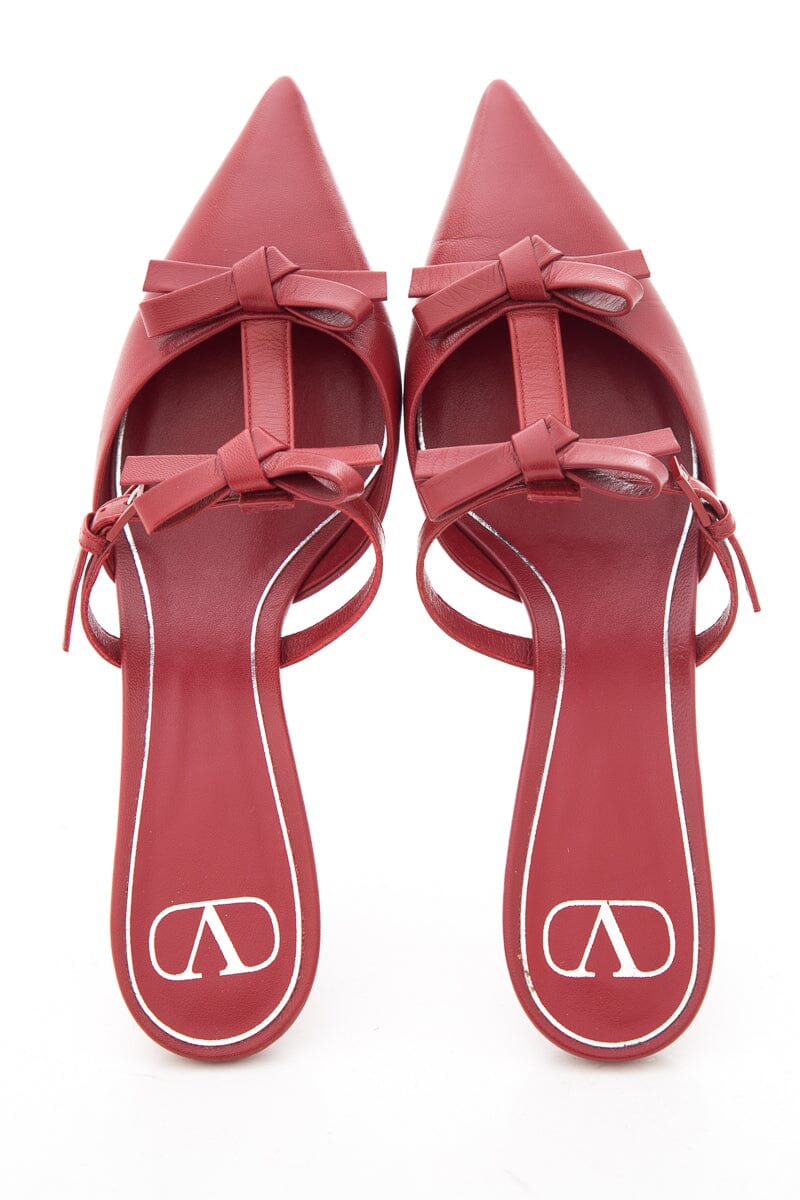Valentino Red Leather Kitten Heels SZ 40