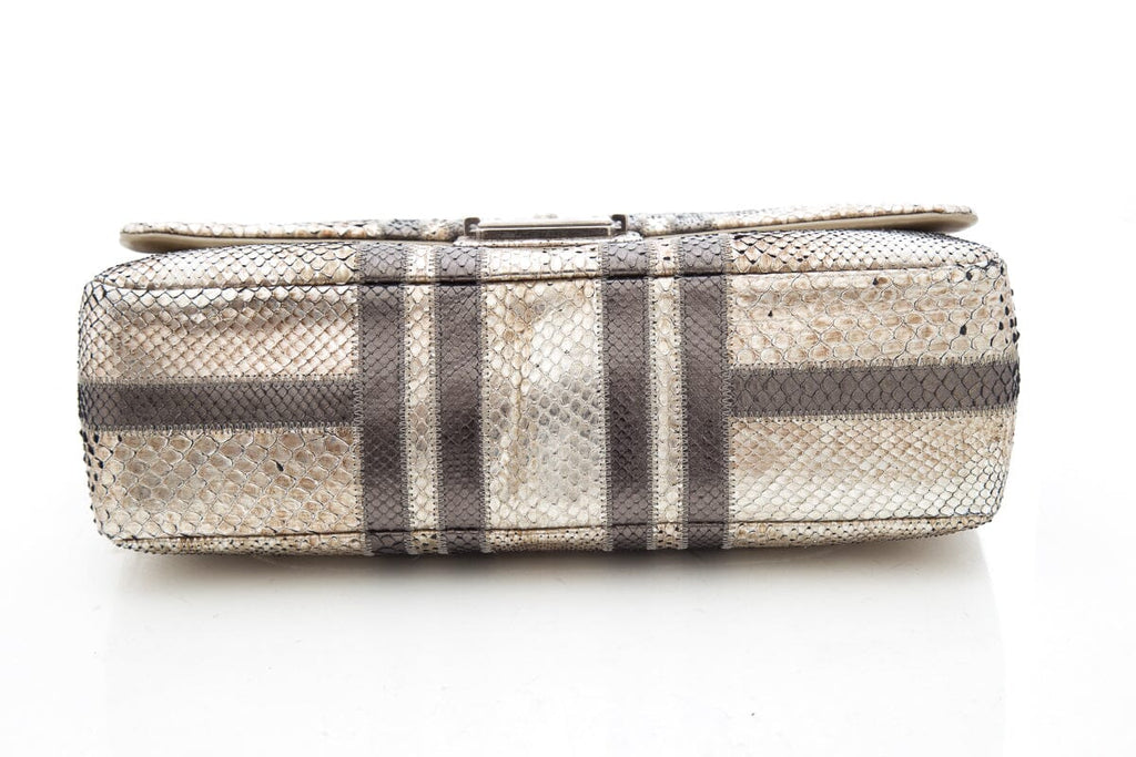 Chanel Gold & Gray Python 2012 Handbag
