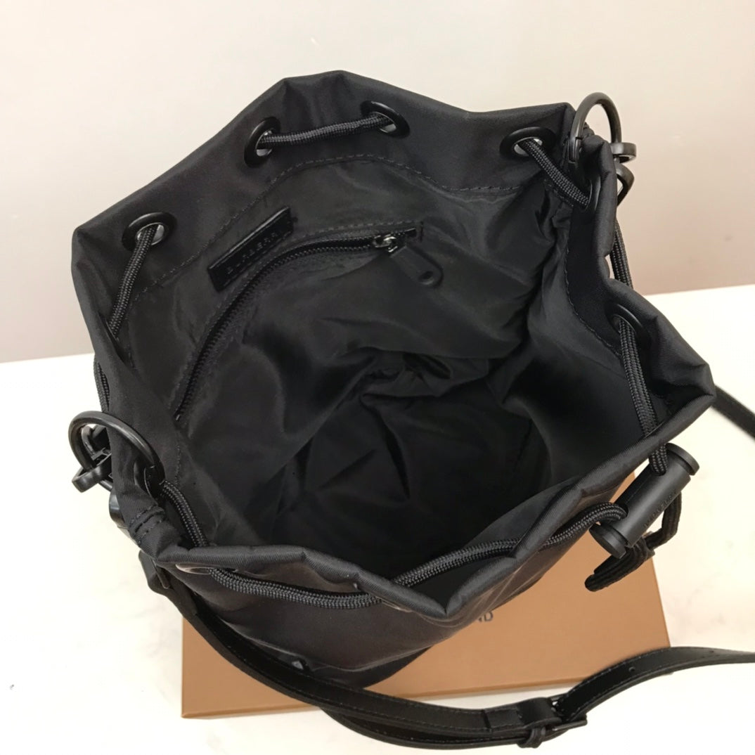 GLAMI Logo Print Nylon Drawcord Pouch Black For Women, Bags 7.7in/19.5cm