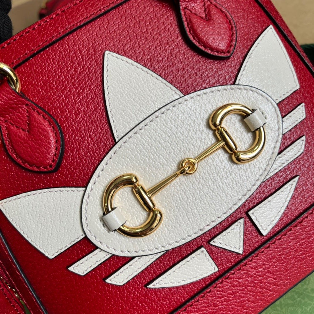 gg x Adidas Horsebit 1955 Mini Bag Red For Women, Women’s Bags 7.9in/20cm gg‎