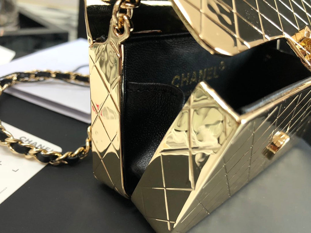 CHL Evening Flap Small Gold Bag For Women 12cm/4.5in