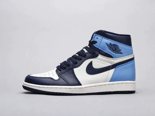 Designer Blue Black White Jordan 1 High Q AJ1 ObsiGLAMIan UNISEX ( Customs And Box ), Jordan 1 Sneakers FREE SHIPPING WITH FEDEX