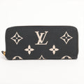 Louis Vuitton bicolor monogram implant Portefolio Clemence M82338 Noneir round zip wallet  reaction