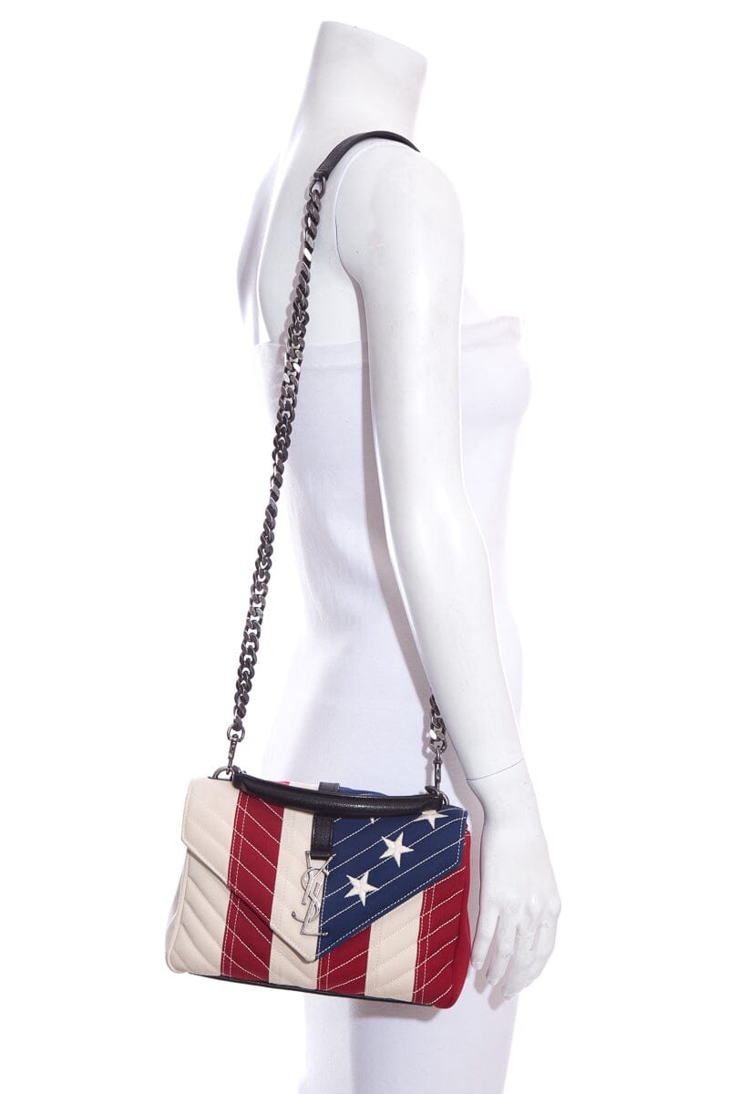 Saint Laurent Red White & Blue Canvas Lou Lou Handbag