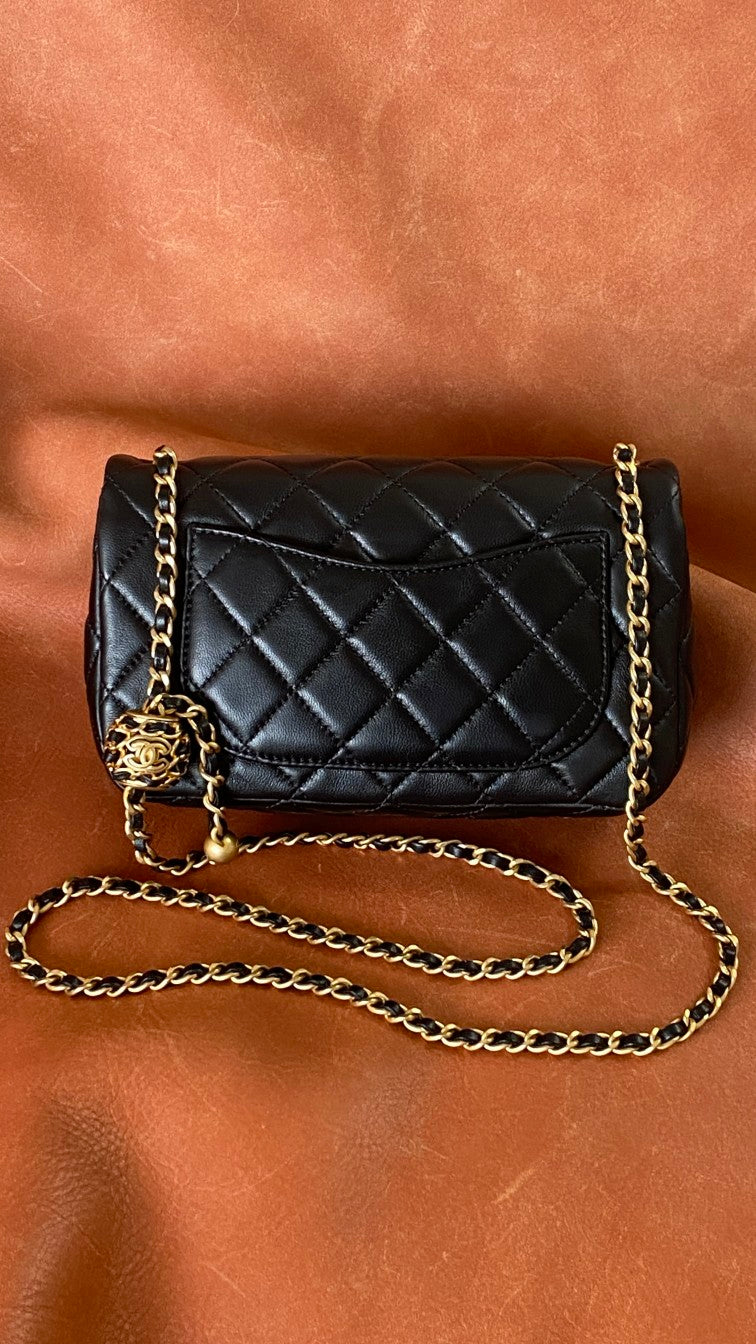 CHLMini GlamIap Bag Black For Women Bags 7.9in/20cm