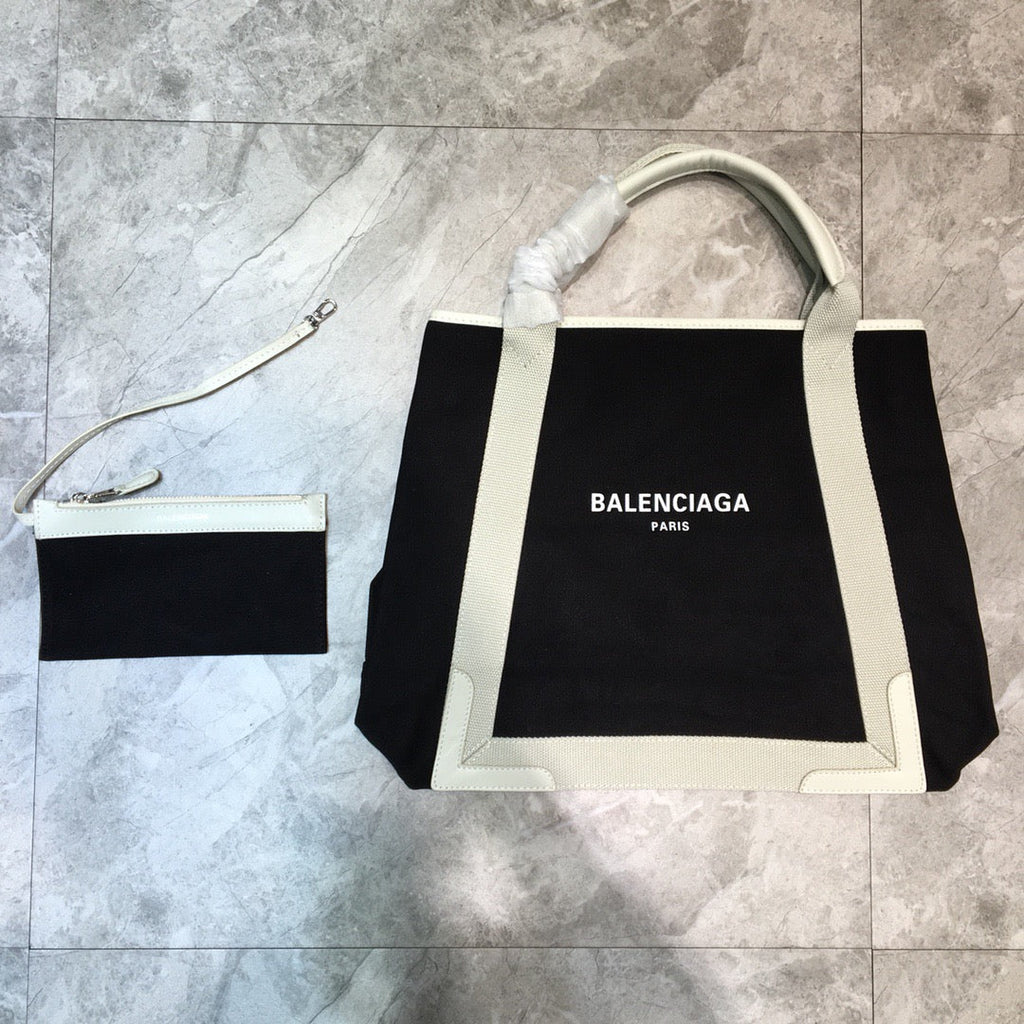 Balen Navy MeGLAMIum Cabas Tote Bag In White, For Women,  Bags 14.1in/36cm