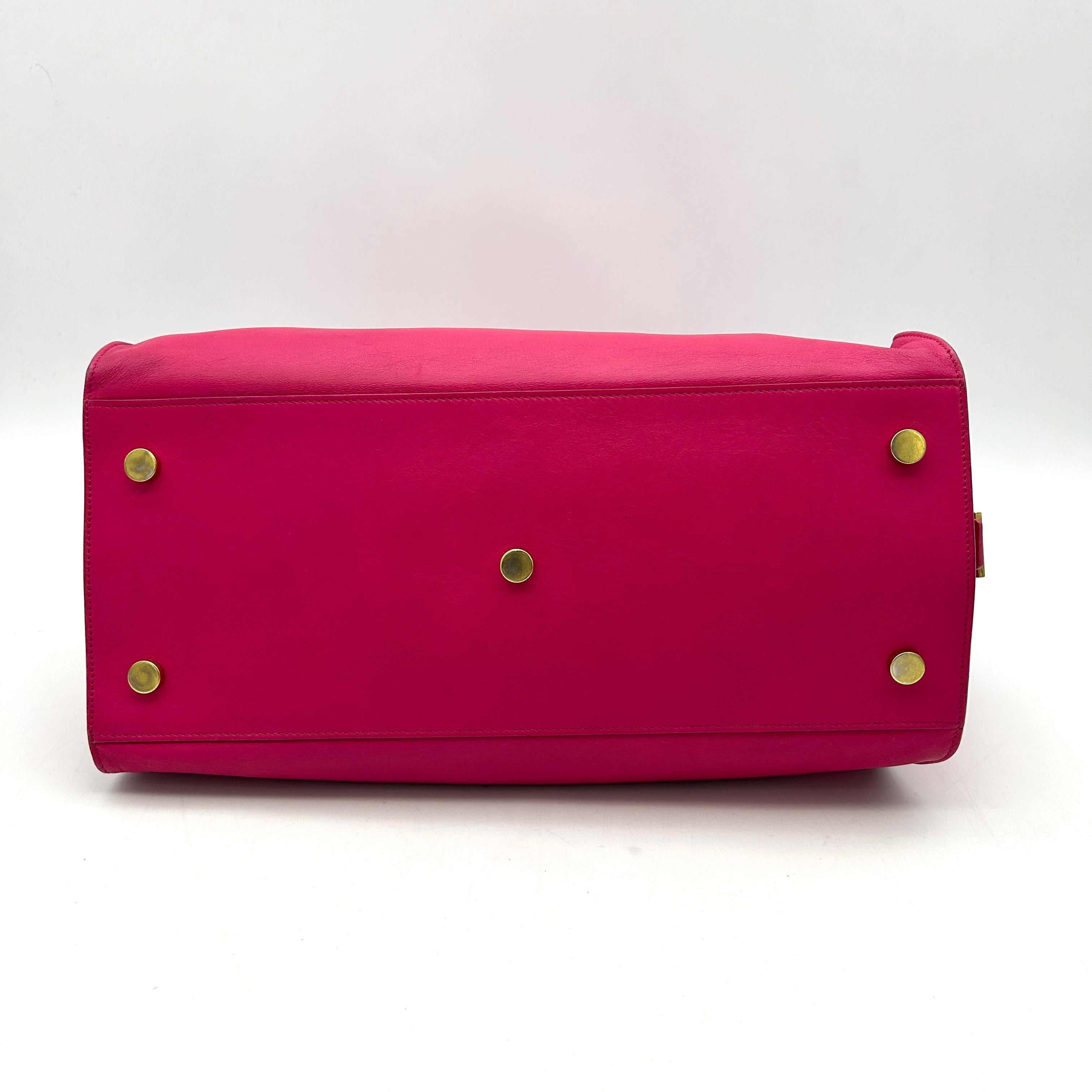 SAINT LAURENT Calfskin Small Monogram Cabas Fuchsia LA15533