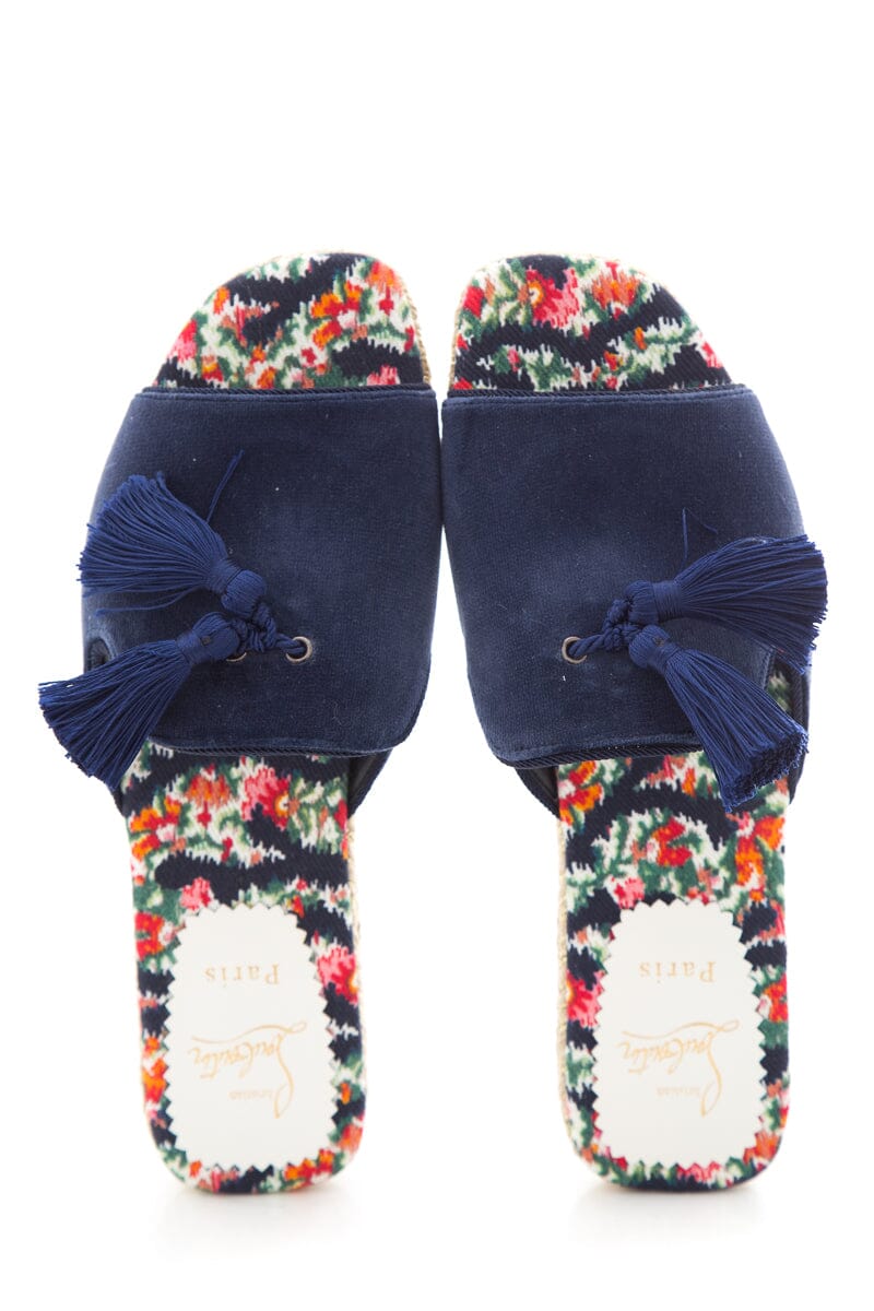 Christian Louboutin Navy Slides SZ 39