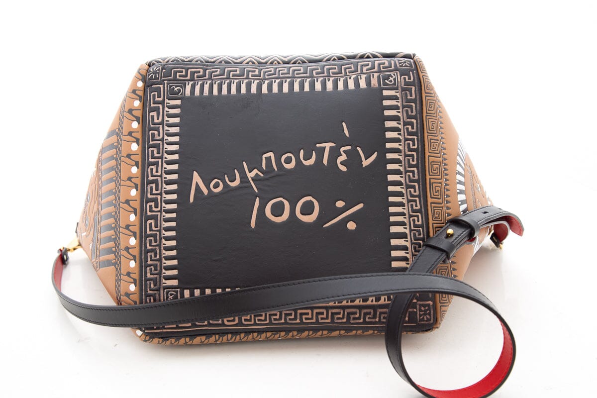 Christian Louboutin Brown & Black Greekaba Leather Tote