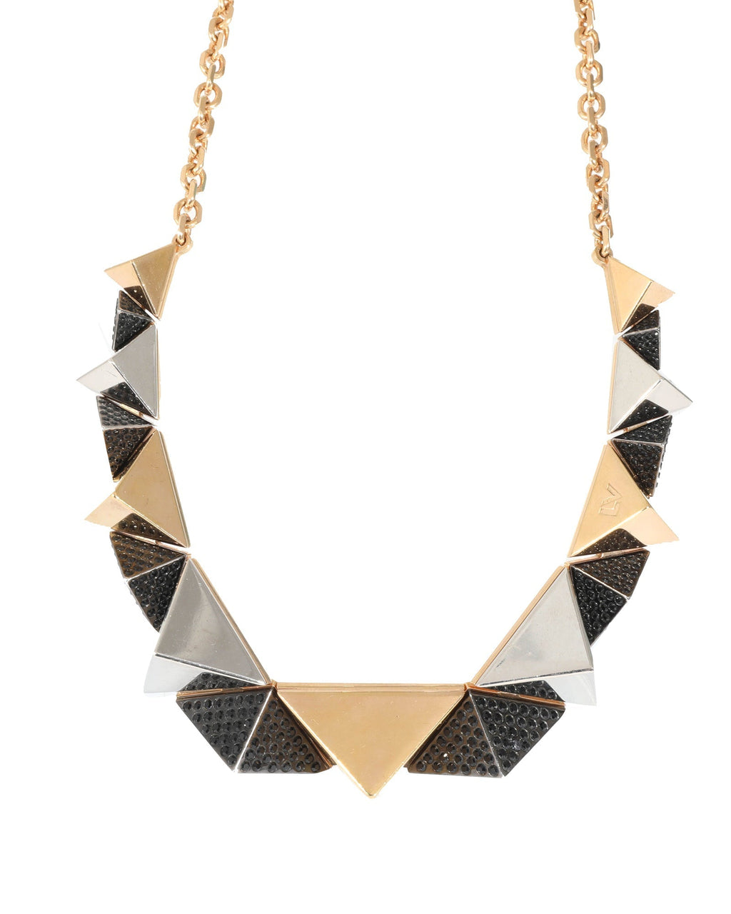 Louis Vuitton Gold Tone Pyramid Stud Necklace
