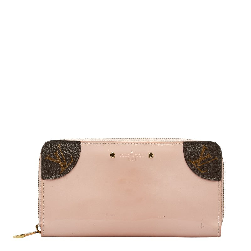 Louis Vuitton Monogram Vernis Zippie Venice Roundfassner Long Wallet M62945 Rose Valerie Pink Brown Patent Leather PVC  Louis Vuitton