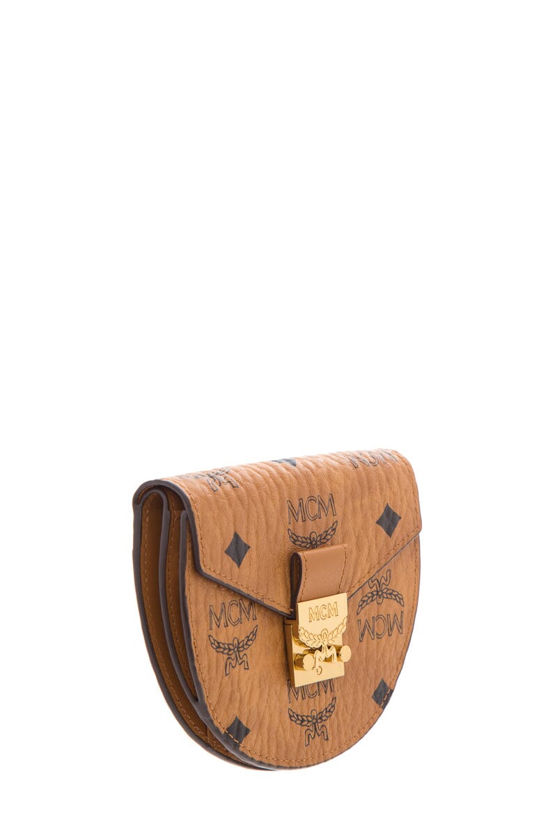 MCM Brown Patricia Round Cross-Body Wallet