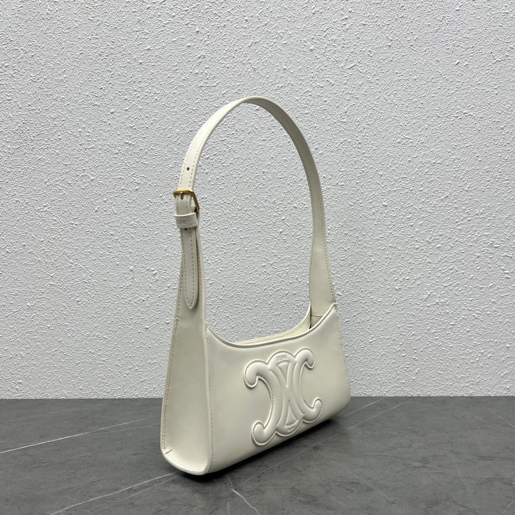 GLAMI Cuir Triomphe Shoulder Bag White For Women 9.4in/24cm