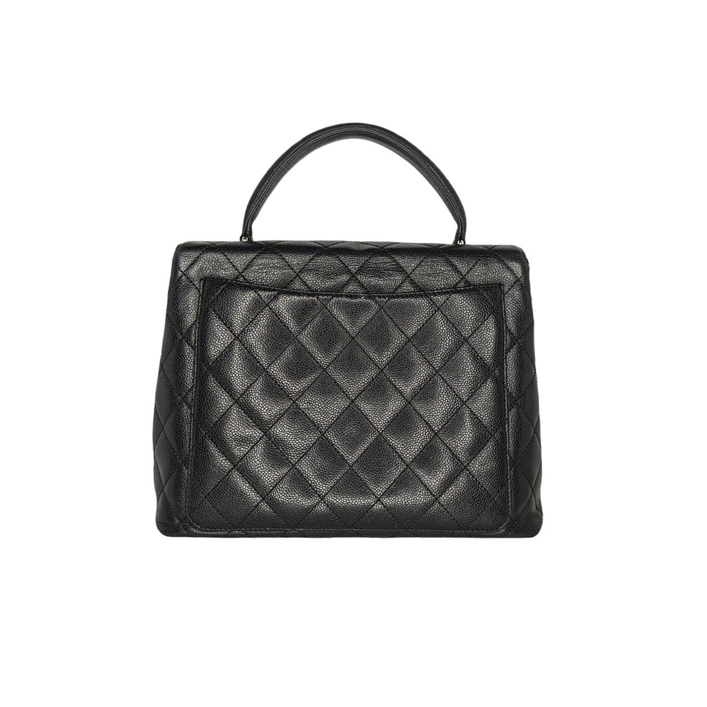 Chanel Vintage Caviar Quilted Kelly Top Handle Bag