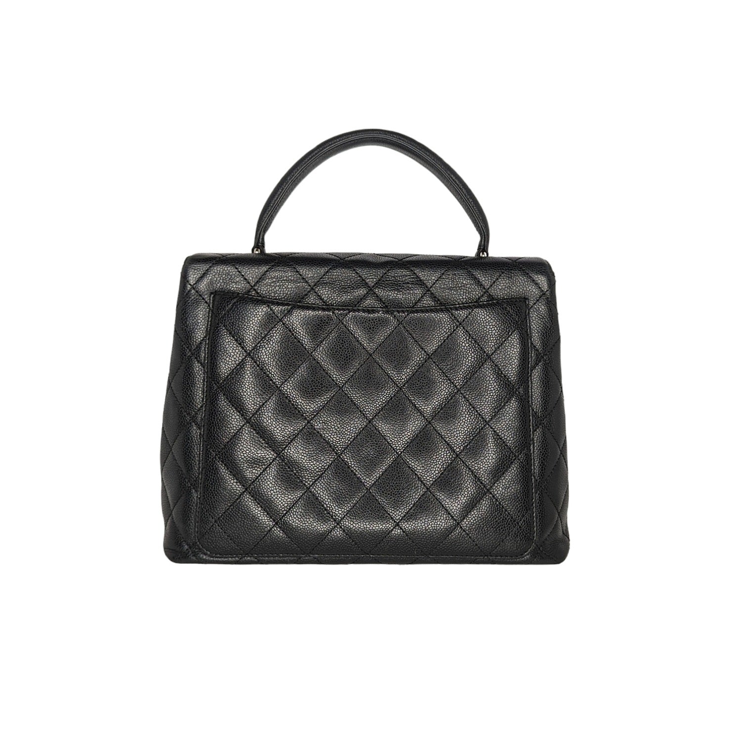 Chanel Vintage Caviar Quilted Kelly Top Handle Bag