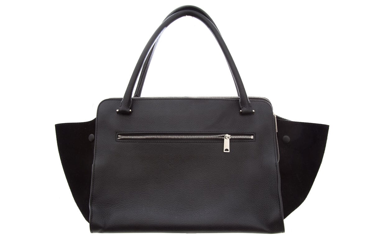 Celine Black Trapeze Double Zip Handbag