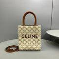GLAMI Mini Vertical Cabas In Triomphe Canvas White For Women 7.2in/18cm 194372BZK.01BC