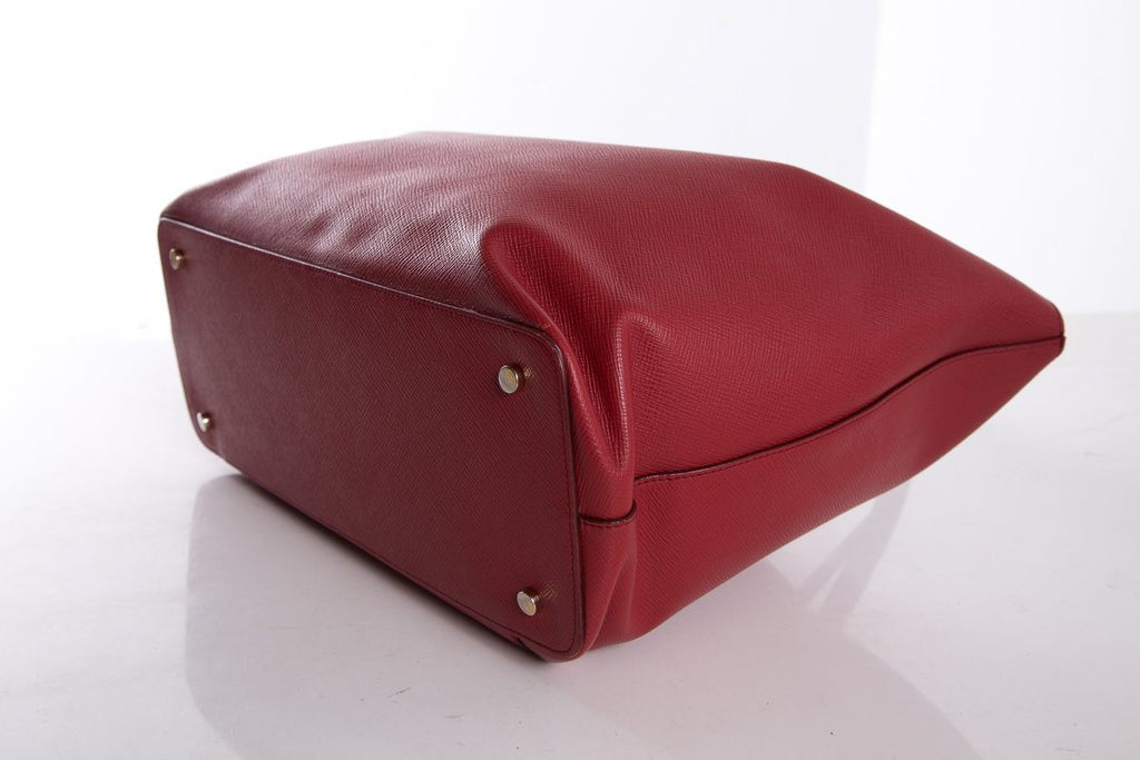 Smythson Red Panama Ciappa East West Tote