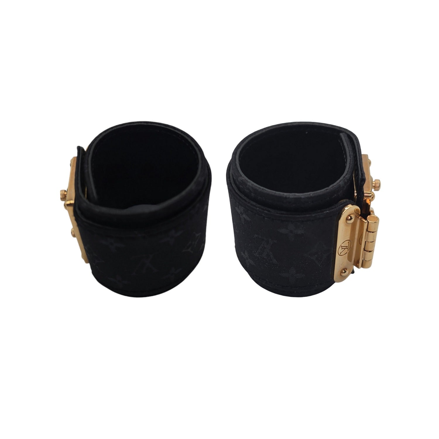 Louis Vuitton Satin Monogram Serrure Cuff Bracelet