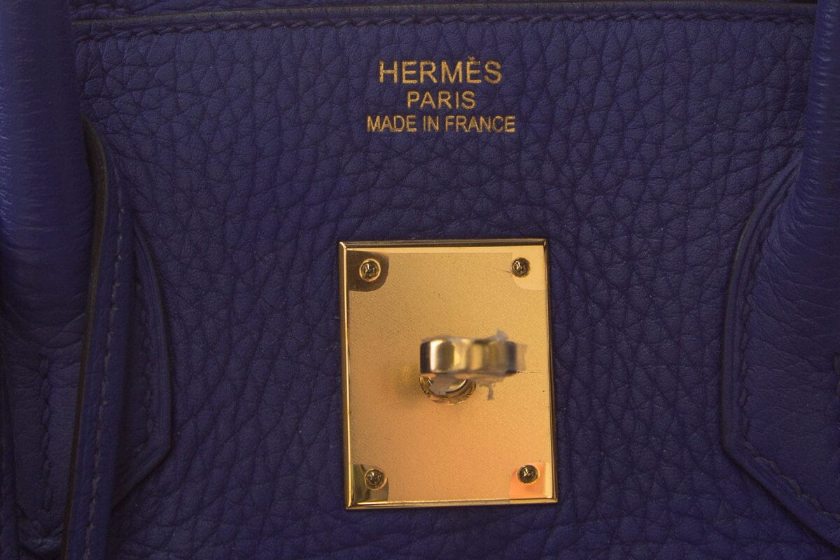 HermÃƒÆ’Ã‚Â¨s Blue Electric Birkin 35 Togo GHW  Handbag